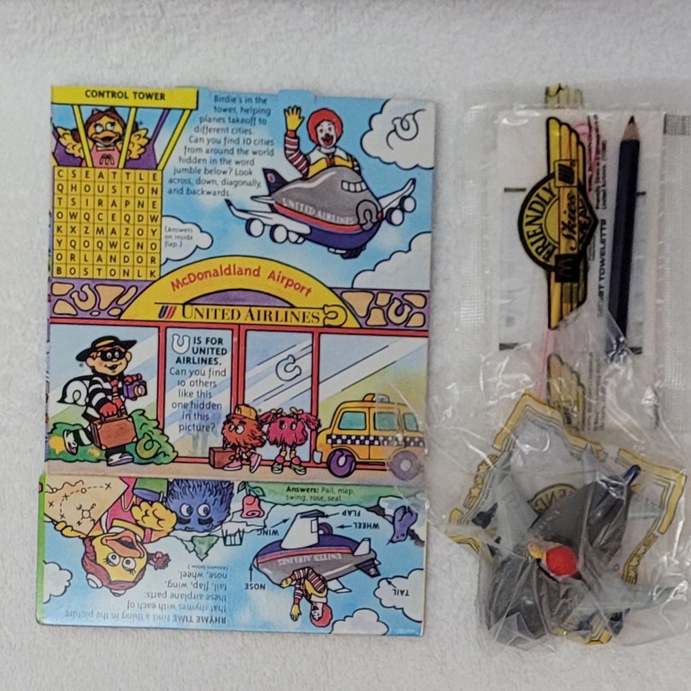 McDonald's Vintage New United Airlines Happy Meals